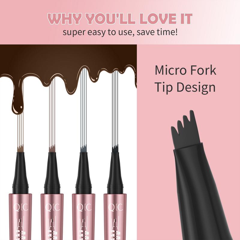 Microblading Eyebrow Pen, Eyebrow Pen with an Upgrade Micro-Fork Tip Applicator, Waterproof Long-Lasting Microblading Eyebrow Pencil, Brow Pen for Natural Looking Brows Makeup