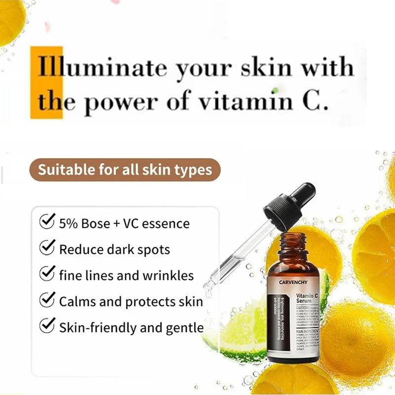 Vitamin C Facial Serum Essence,30ml Skincare Cleanser-B3 Gentle Moisturize Skin Repair