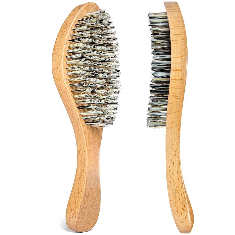 Extra Hard Wave Brush - Curved  & Extra Hard Nylon Bristle Hair Brush for 360 Waves