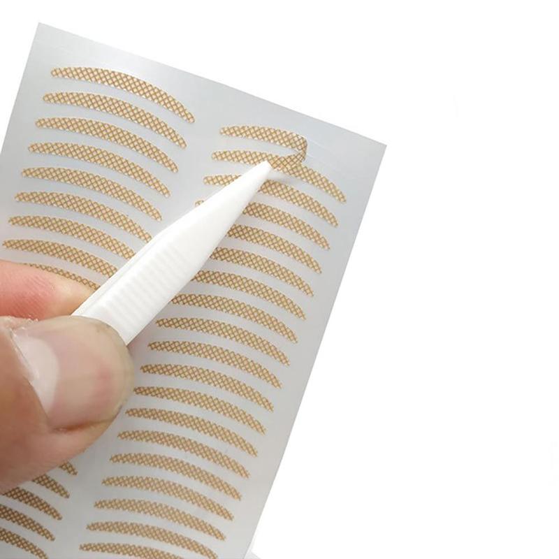 5 Sheets Natural Eyelid Tape, Breathable Eyelid Strip, Waterproof Invisible Eyelid Sticker with Y Shaped Tool