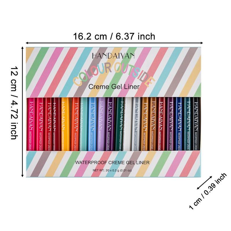 Waterproof Eyeliner Gel Pen, 20pcs box Quick Drying Long Lasting Eyeliner Pen, Easy Coloring Eye Liner Pen, Suitable for All Occasions Eye Makeup, Makeup Products, Cosmetic Accessories