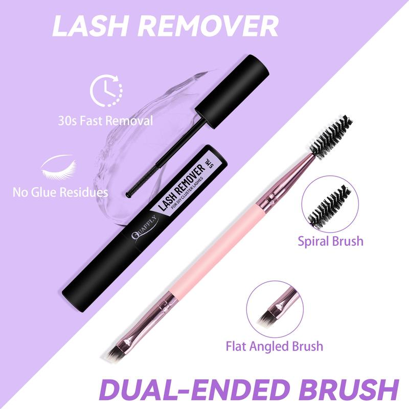 Natural Eyelash Extensions Kit, 1 Set Mixed Length Individual False Eyelashes with Glue, Remover, Eyelash Curler, Headband, Makeup Tool for Beginners, Christmas Gift