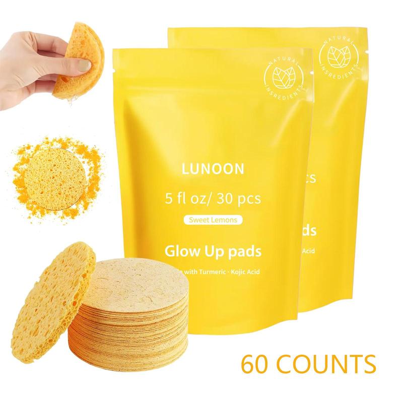 Turmeric Facial Cleansing Pads, 1 Set Gentle Exfoliating & Deep Clean for All Skin Types, Paraben-free Facial Cleansing Pads, Facial Skin Care Products, Skincare Products