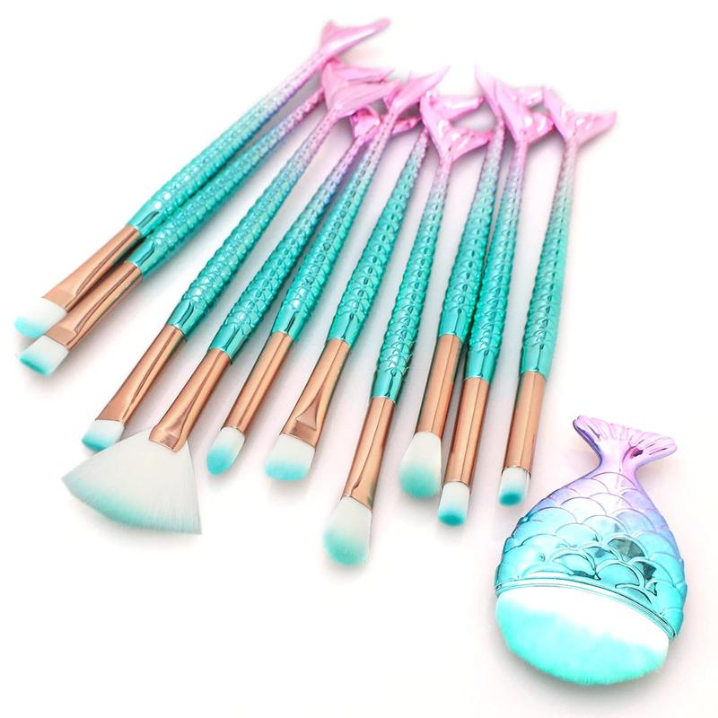 11Pcs Cute Makeup Brushes Set for Girl, Foundation Eyebrow Eyeliner Blush Cosmetic Concealer Brushes, Makeup Set for Teens Christmas Birthday Gift Ideas Stocking Stuffers for Girls Make Up Tool Set