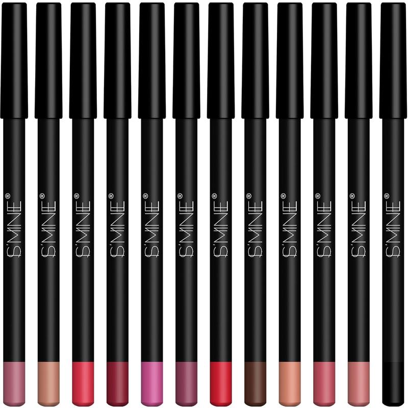 IS'MINE  Lip Liner Set - 12 Assorted Colors High Pigmented Natural Lip  Soft Pencils Longwear Smooth Ultra Fine (Color Set -1)