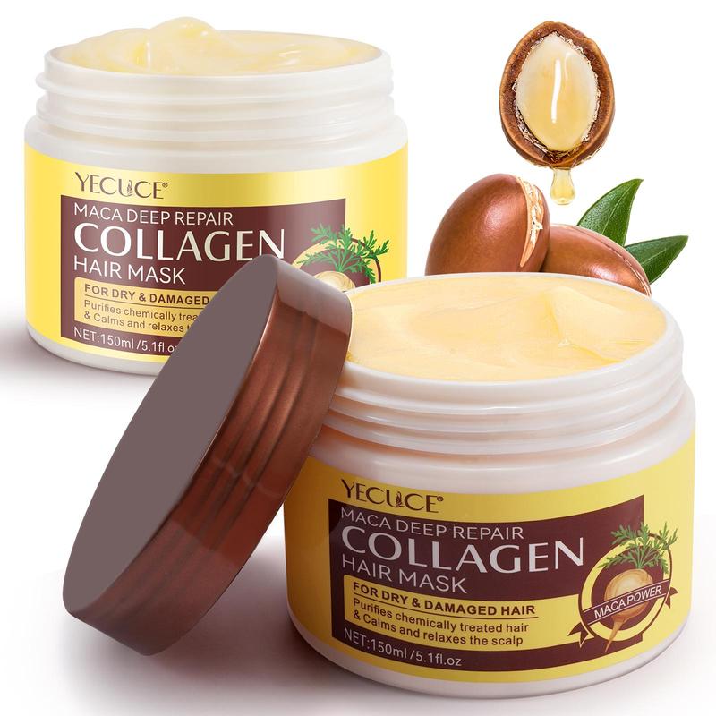 Collagen Hair Mask, Nourishing Hair Mask for Dry Hair, Professional Salon Use, Moisturizing Hair Care Product for Women & Men