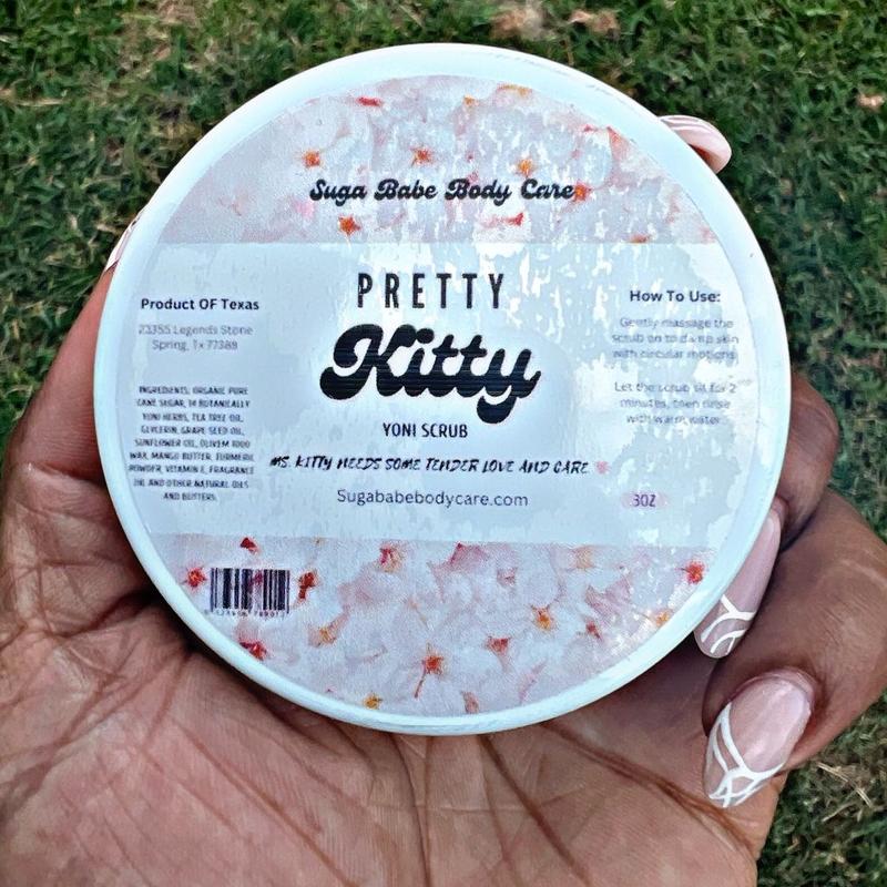 Organic Pretty Kitty Bikini Body Scrub with Shea Butter Body Care Antibacterial sugar  scrub