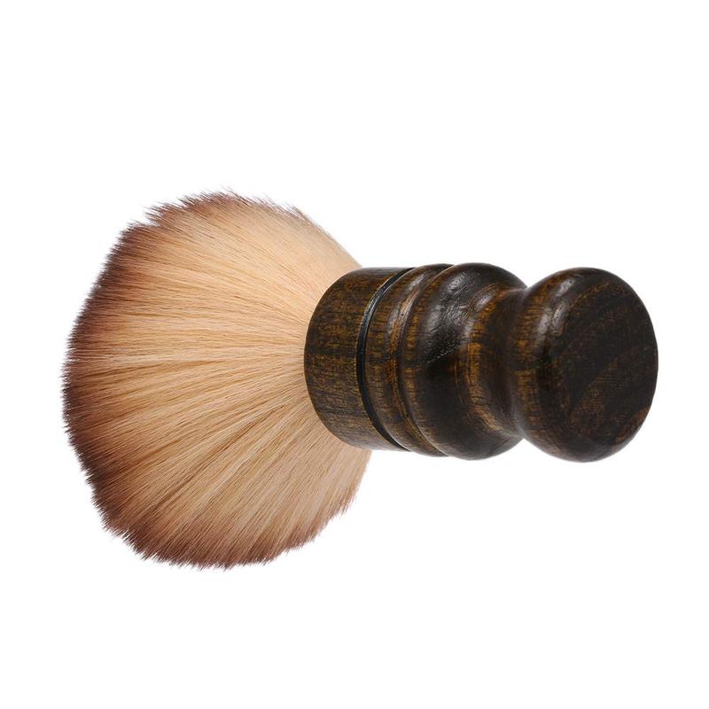 Neck Brush, Professional Salon Hair Brush, Soft Nylon Hair Brush, Wooden Handle Cuticle Hair Brush, Hair Styling Tool