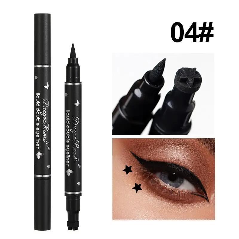 Double-ended Eyeliner Stamp Pen Set, 5pcs Waterproof Long Lasting Eyeliner Pencil, Quick Drying Eyeliner Pen with Precise Flexible Tip & Comfortable Grip, Professional Daily Makeup Products, Fall Gift