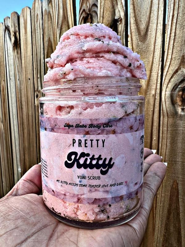 Organic Pretty Kitty Bikini Body Scrub with Shea Butter Body Care Antibacterial sugar  scrub