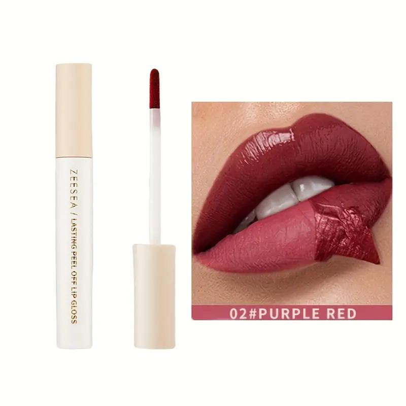 ZEESEA Matte Peel-off Lip Liner Lipstick, Highly Pigmented, Waterproof, Smudge-proof, Non-stick Cup Lip Stain Gloss Lipgloss