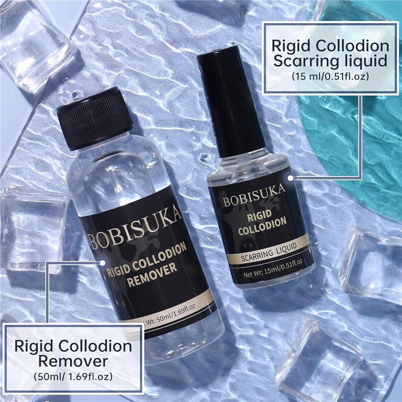 Rigid Collodion Scarring Liquid with Brush & Remover Makeup Set Professional For Special Effects Makeup Kit, Face Body Realistic SFX Scar Makeup for Halloween Costume Cosplay Film Stage, Halloween Makeup Kit, Halloween Body Makeup