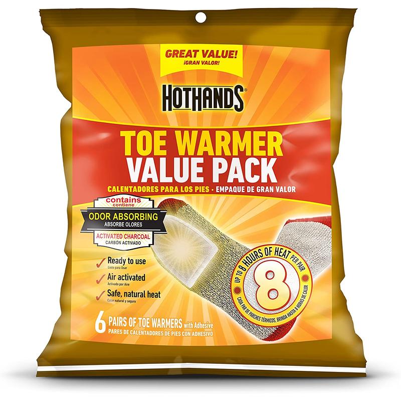 Hothands Toe Warmers - Long Lasting Safe Natural Odorless Air Activated Warmers - up to 8 Hours of Heat - 6 Pair Hothands