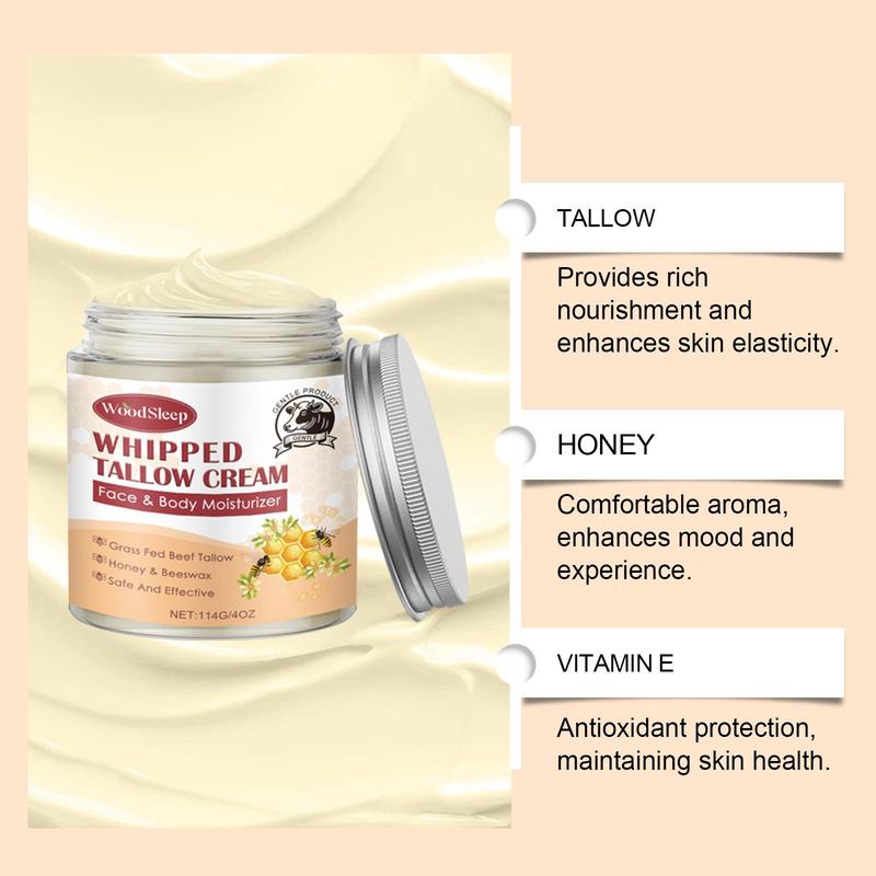 Beef Tallow & Honey Moisturizing Body Cream, Hydrating Body Cream, Body Care Product for Women & Men Daily Use