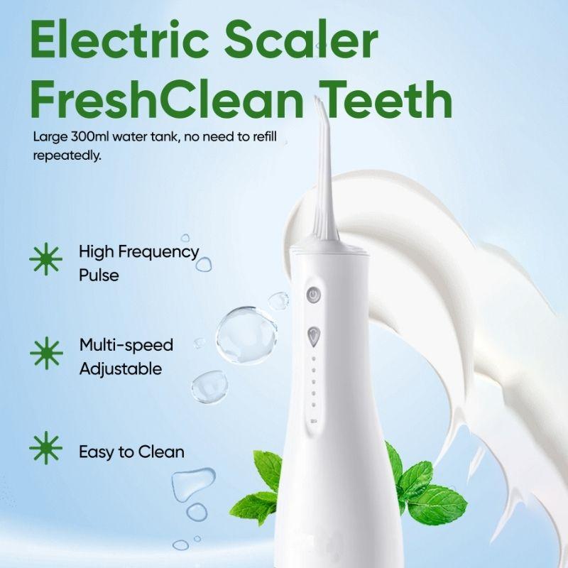 WaterFlosser Portable oral cleaner irrigator 5in1 DentalCare MouthWash TeethProtect Waterproof Rechargeable Professional Flossing Nozzle Cleansing