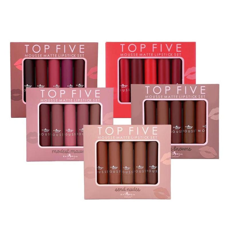 Italia Deluxe Individual Lipsticks and Sets of 5, Matte, Creamy, Highly Pigmented Lightweight Makeup Cosmetics Gloss Lipgloss