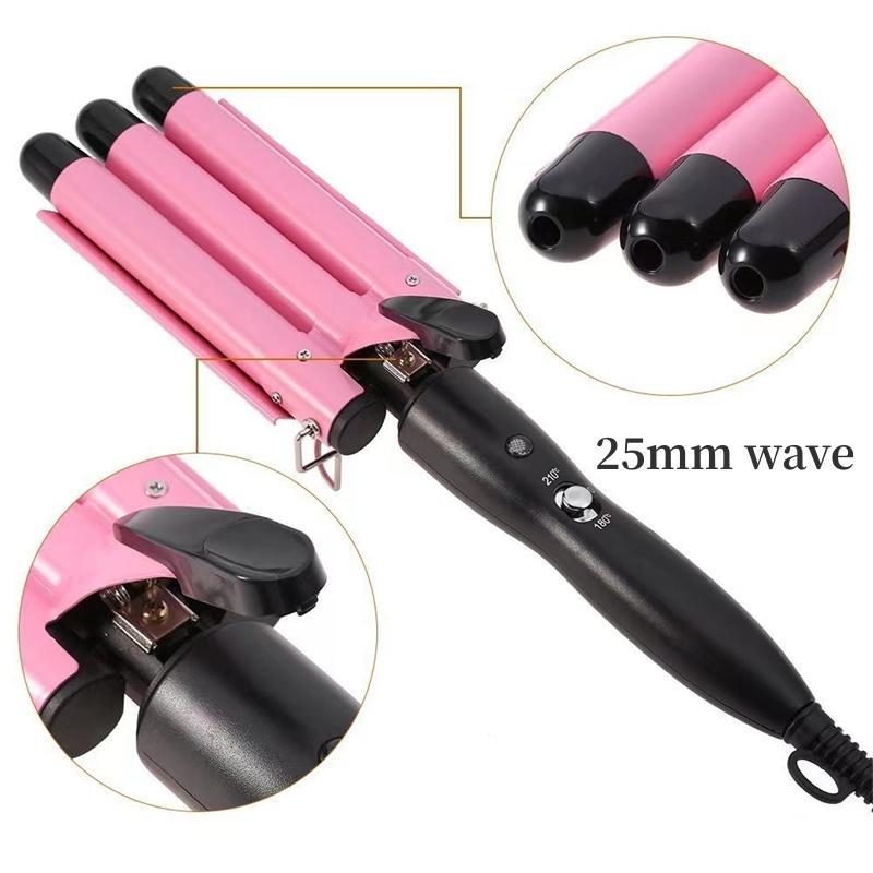 25mm Hair Curler, 1 Count Portable Hair Curling Iron with Heat Resistant Gloves, Hair Styling Tool for Home & Salon Use