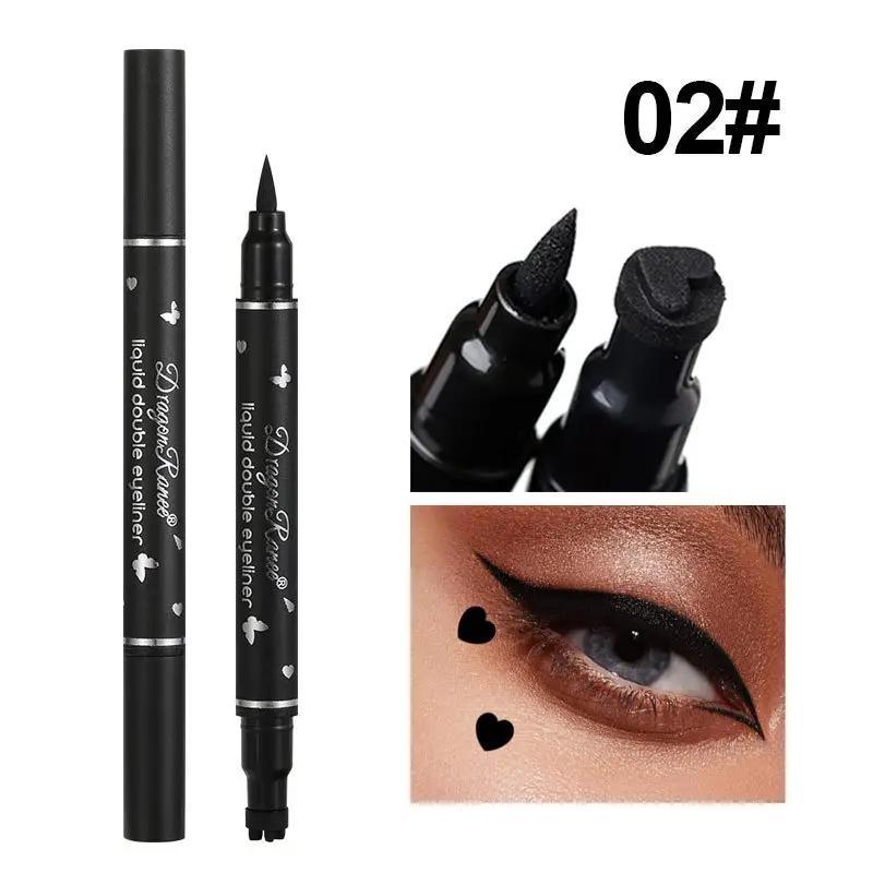 Double-ended Eyeliner Stamp Pen Set, 5pcs Waterproof Long Lasting Eyeliner Pencil, Quick Drying Eyeliner Pen with Precise Flexible Tip & Comfortable Grip, Professional Daily Makeup Products, Fall Gift