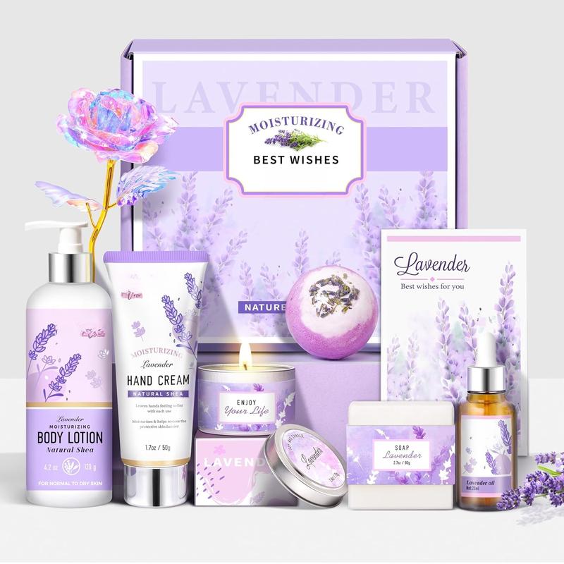 Gifts for Women,Bath and  Gifts Set, Gifts for Women Lavender Gift Baskets,Birthday Gifts for Women Self Care Relaxing Bath Sets for Women Gift,Gifts for Mom,Her,Sister,Wife