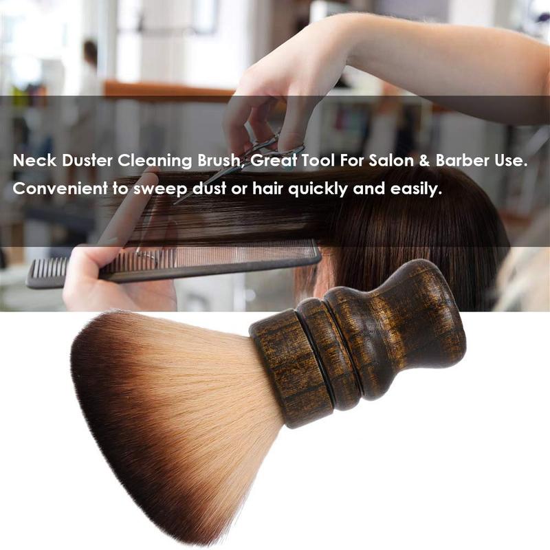 Neck Brush, Professional Salon Hair Brush, Soft Nylon Hair Brush, Wooden Handle Cuticle Hair Brush, Hair Styling Tool