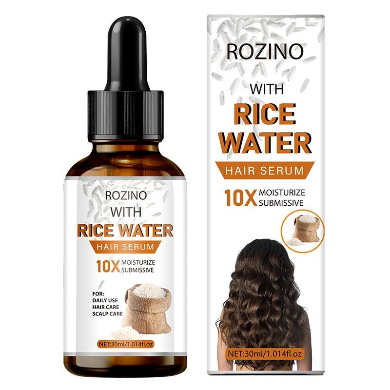 Rice Water Hair Serum, Hair Care Essence for Smooths The Irritability, Silky, Light and Non Greasy Hair Care Product