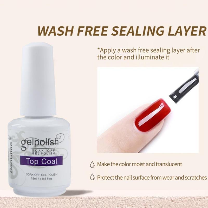 Gel Nail Polish Top Coat and Base Coat, Nail Art Base Coat & Top Coat, Glossy Nail Polish Glue, Clear Gel Polish Base and Top Coat Gel, Nail Art Base Gel, Nail Care Oil Nail Glue, Nail Supplies, Manicure Accessories, Christmas Gift