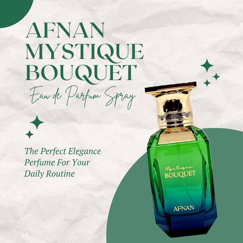 Afnan Mystique Bouquet Eau de Parfum Spray for Women, 2.7 oz - Blend of Woody, Saffron and Bergamot Notes, and Earthy Base