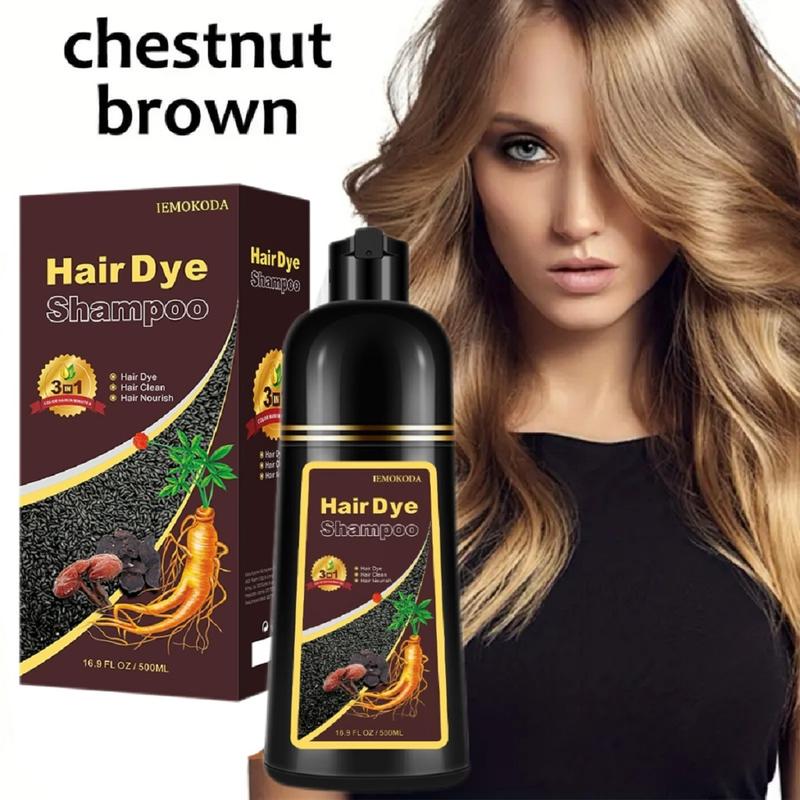 Chestnut Brown Hair Color Shampoo - Instant 3-in-1 Brown Hair Dye, Herbal Ingredient,Lasting Color for Women & Men,Haircare 16.90 Fl Oz