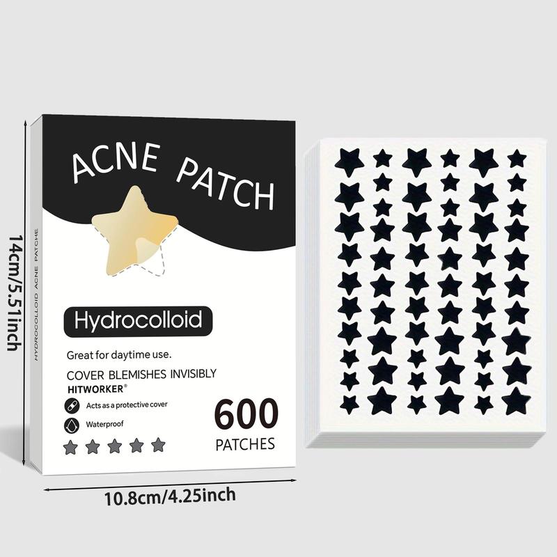 Star Shaped Acne Patch, 600pcs box Hydrocolloid Acne Cover Patch, Face Care Product for Women & Men, Skin Care Product for Party Performance, Christmas Gift