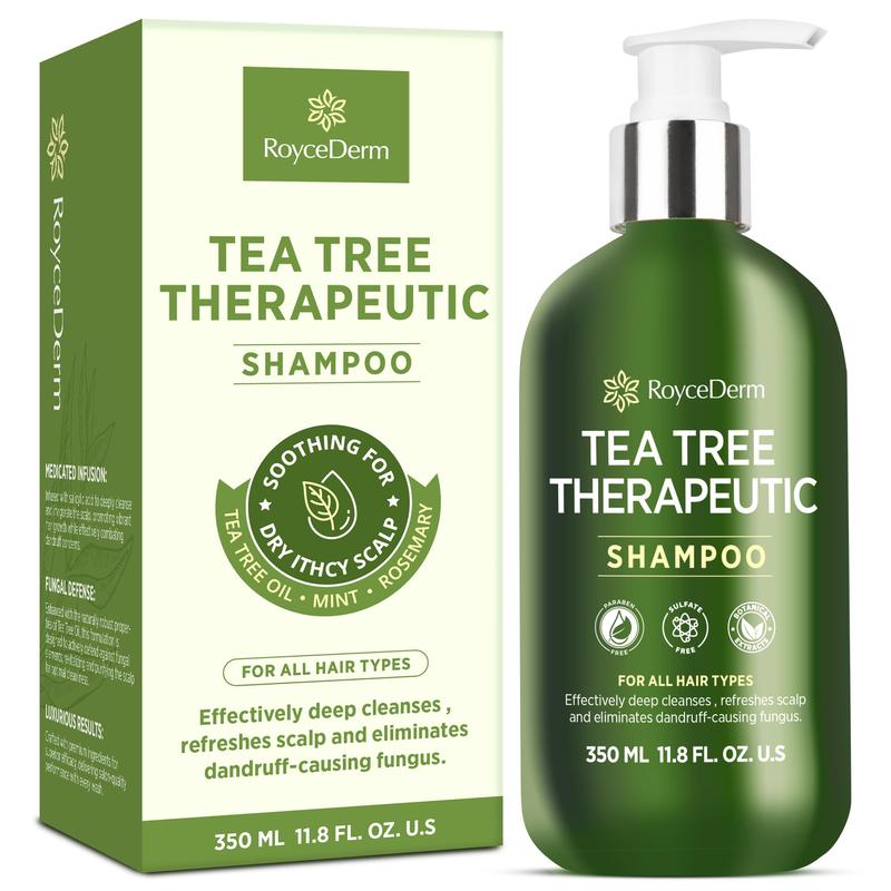 Roycederm Tea Tree Antifungal Shampoo Folliculitis Shampoo for Dry Scalp, Dandruff, and Itchy Scalp - Paraben, Sulfate Free