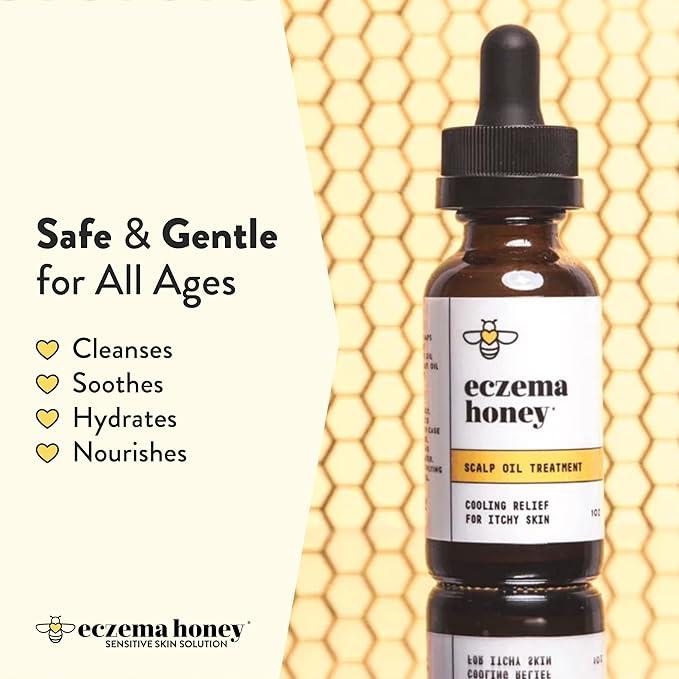 Eczema Honey Soothing Scalp Oil - Natural Honey Hair Oil & Scalp Care - Daily Itchy Scalp Relief Serum - Dry Scalp Treatment Helps With Psoriasis, Seborrheic Dermatitis, Dandruff & More Haircare Moisturize