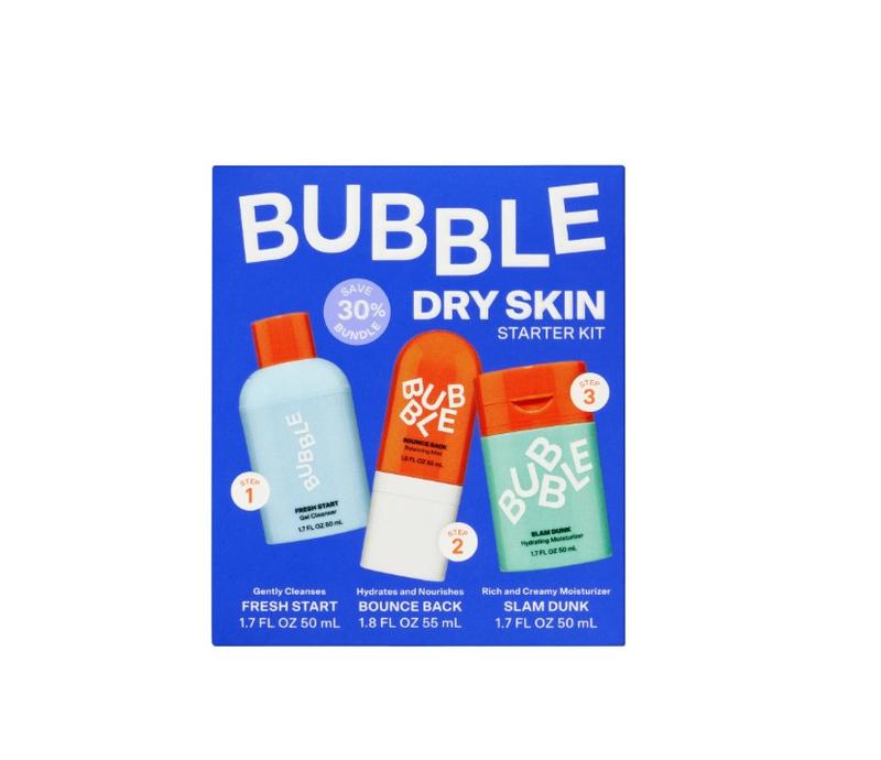 Bubble Skincare 3-Step Hydrating Routine Bundle, for Normal to Dry Skin, Unisex, Set of 3