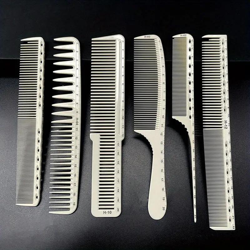 Hair Comb Set, 6 Counts set Mixed Comb Set with Precise Scale, Durable Styling Tool for Home and Professional Salon