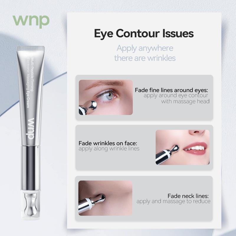 WNP Wrinkle Eraser Massaging Eye Cream [Vegan] | Multi-Peptide Firming and Electronic Massager Comfort Repair Skin Skincare