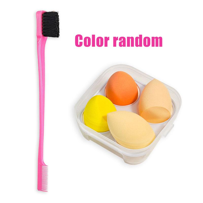 Bling Hair 1 Pieces Hair Styling Comb Set Teasing Hair Brush Rat Tail Comb Edge Brush for Edge&Back Brushing (Color Random) And1 pcs Makeup Sponge Blender Beauty Egg (Color Random) Cosmetic Powder Puff Women Make Up Accessories Beauty Tools