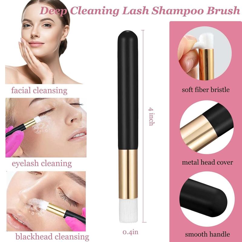 Lash Shampoo for Lash Extensions Eyelash Extension Cleanser with USB Lash Fan,50ml Lash Shampoo,Mascara Brush,Nose Blackhead Facial Cleaning Brush and Wash Bottle for Eye Makeup Remove Blackr