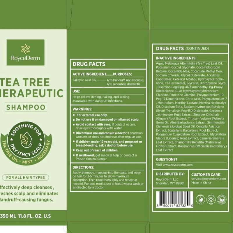 Roycederm Tea Tree Antifungal Shampoo Folliculitis Shampoo for Dry Scalp, Dandruff, and Itchy Scalp - Paraben, Sulfate Free