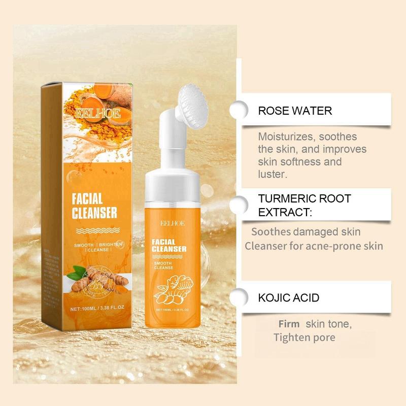 Turmeric Brightening Facial Cleanser, Deep Cleansing Hydrating Facial Cleanser, Refreshing Oil Control Facial Cleansers for Women & Men