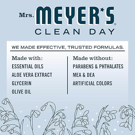 Mrs. Meyer's Clean Day Hand Lotion, Snowdrop Scent, 12 oz Bottle - Moisturizing Hand Cream for Soft Skin