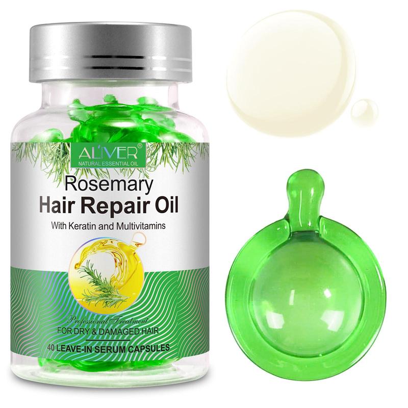 Rosemary Hair Oil, 1 Box Moisturizing & Smoothing Hair Care Capsules, Hair Care & Styling Product for Women & Men, Suitable for All Hair Types