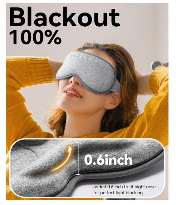 Weighted Eye Mask for Sleeping - Blackout Sleep Mask for Women Men