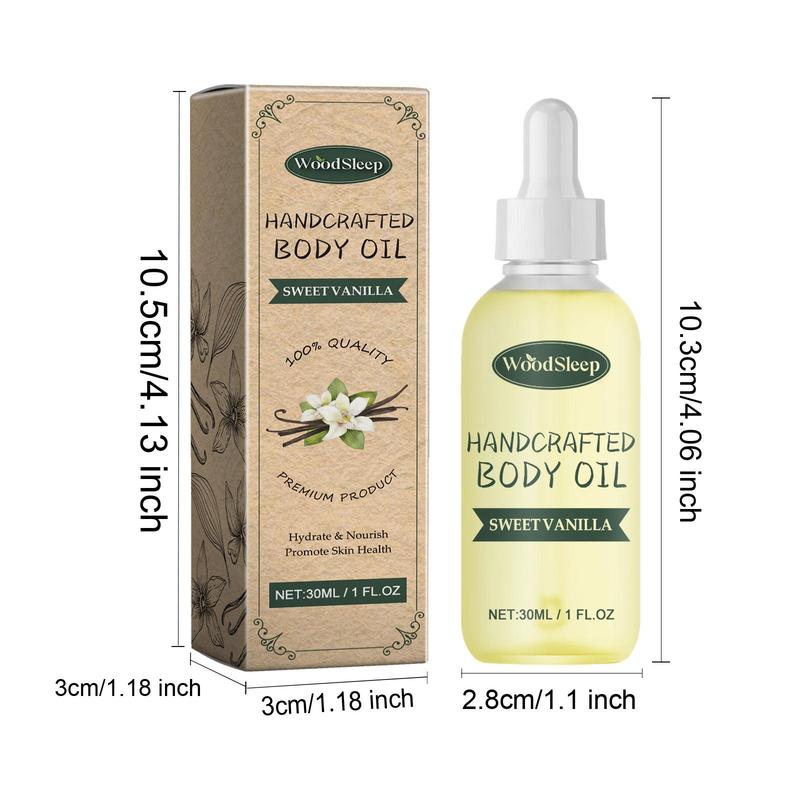 Sweet Vanilla Body Oil, Moisturizing Body Massage Oil, Hydrating Body Care Oil, Body Care Product for Women & Men