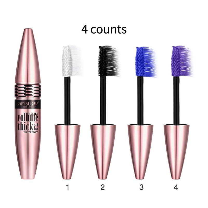 Waterproof Mascara, 4 Counts set Long Lasting Curling Mascara, Eye Lashes Lengthening Volumizing Defining, Professional Eye Makeup Products